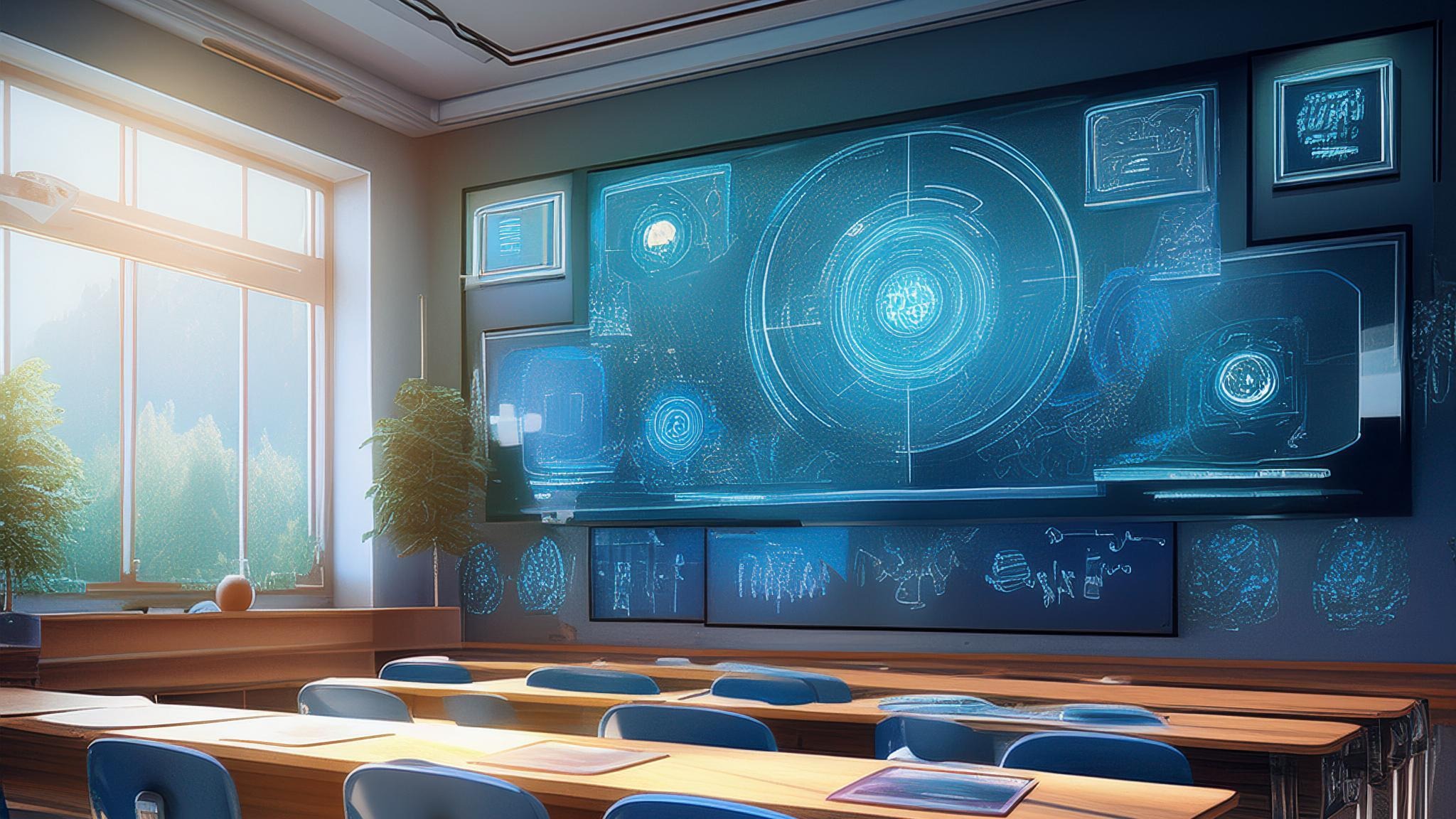 smart classroom with digital boards