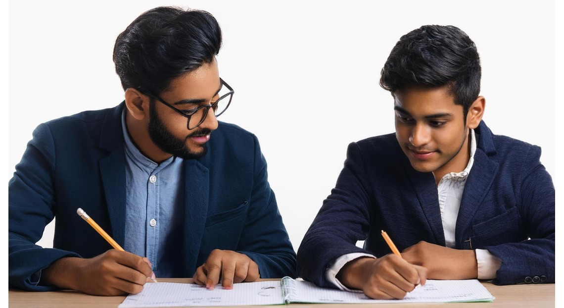 Students practicing Maths