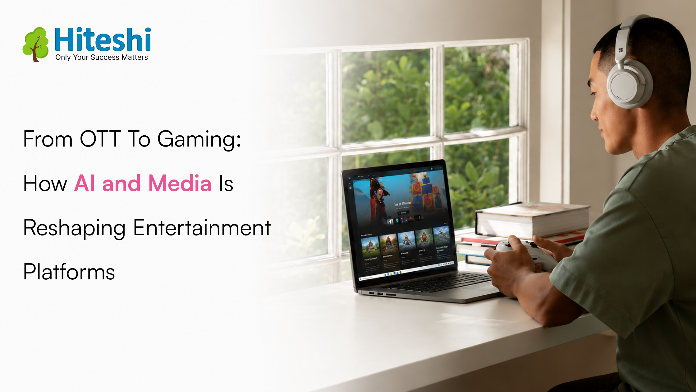AI-powered OTT and gaming entertainment platform interface