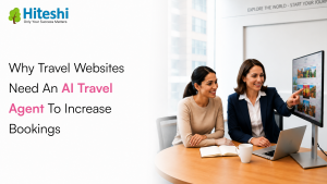 AI travel agent helping travellers with personalised booking recommendations and real-time travel assistance on a digital travel platform